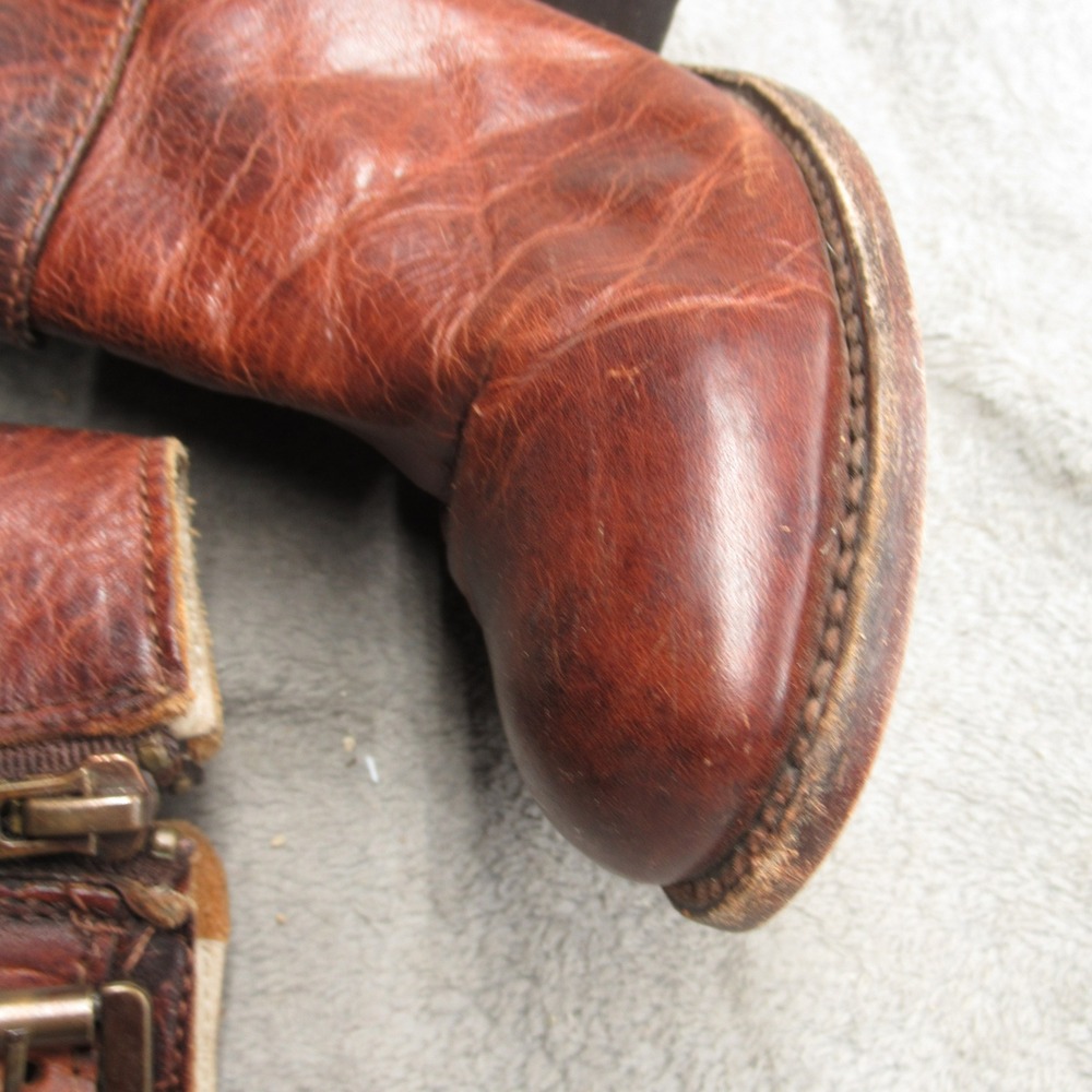 Freebird Bolo Women Boots 7 Brown Leather Dual Buckle Ankle Zip Heel Platform - Picture 5 of 15